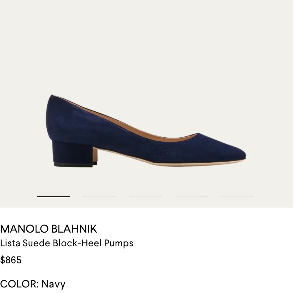Manolo Blahnik Lista low healed suede pumps